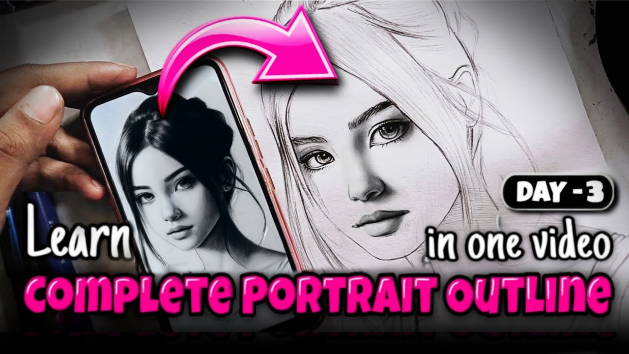 Portrait Drawing for Beginners | Free Hand Portrait Drawing | Easy way to Draw Face #harshmodernart