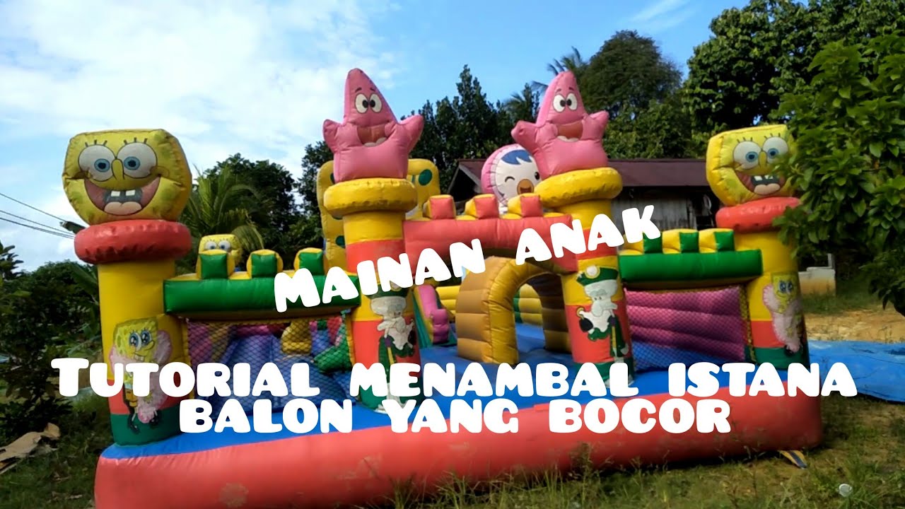 MAINAN ANAK PASAR MALAM# CARA MENAMBAL ISTANA BALON YANG BOCOR