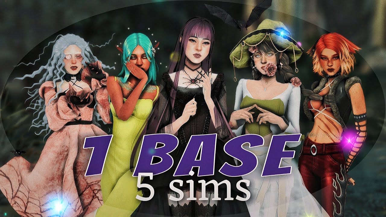1 БАЗА - 5 СИМОВ-СВЕРХОВ 🦇 [ The Sims 4 CAS Challenge]