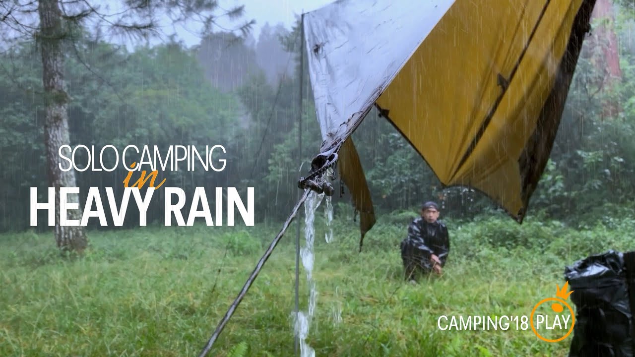 SOLO CAMPING HEAVY RAIN - HEAVY RAIN RELAXING RAIN SOUNDS | ASMR