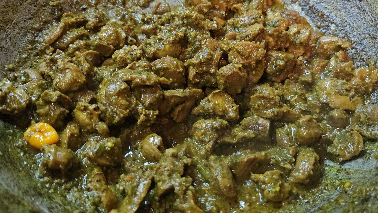 Bunjal chicken liver and gizzard with hot oil roti