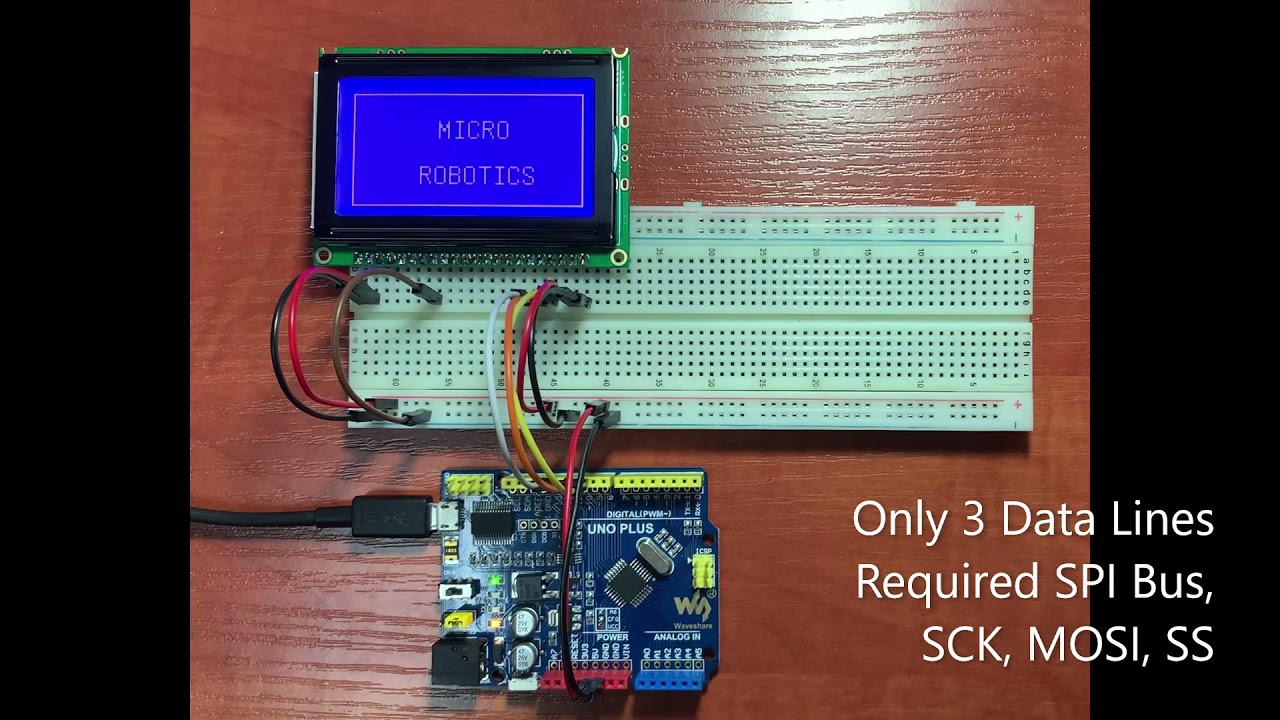 5V 12864 Graphic LCD Interfaced with UNO