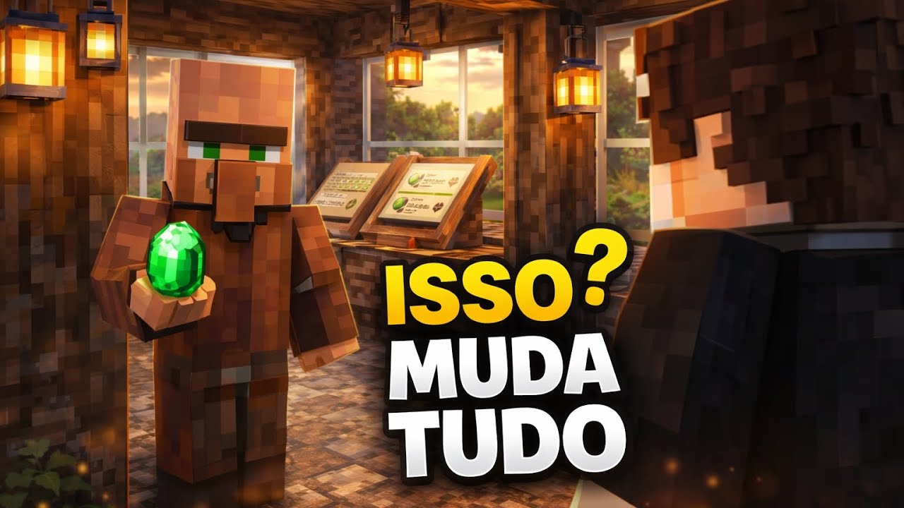 EP.4: Construí uma casa para aldeões… isso vai mudar meu survival 😳