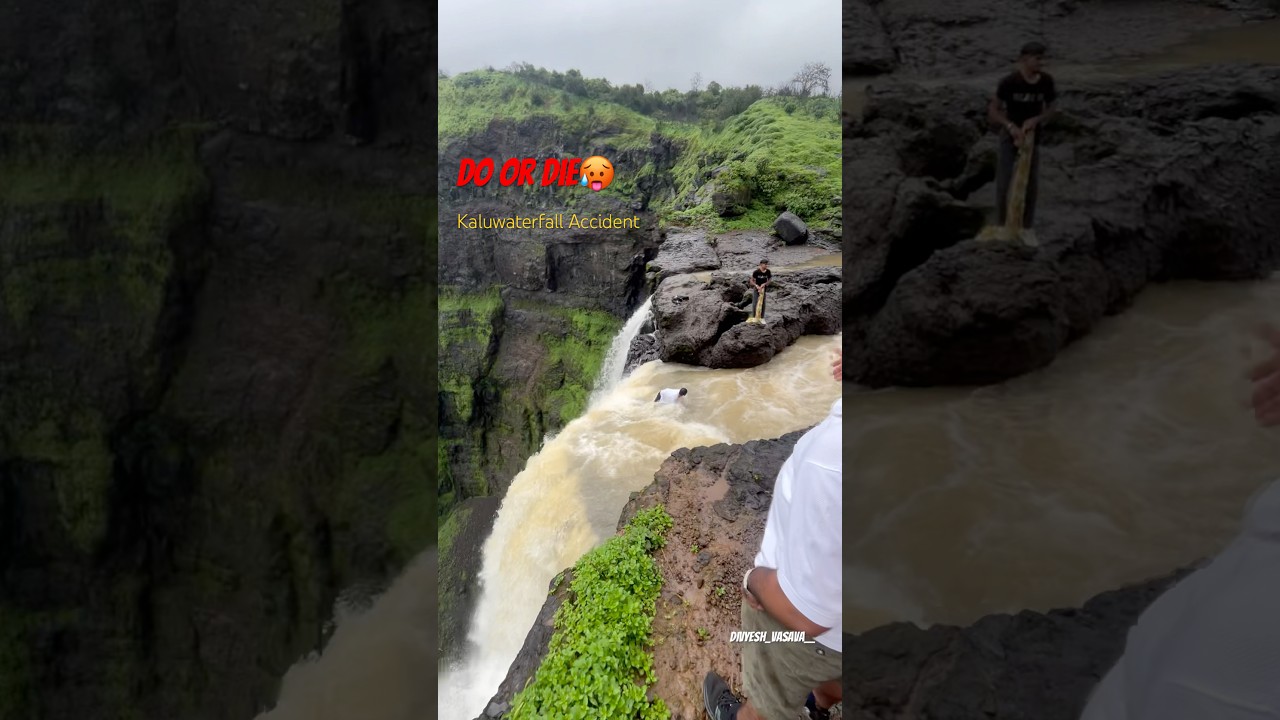 Kalu Waterfall Accident 🥵 #ytshorts #kaluwaterfall #accident #maharashtra #youtube #shocking #yt