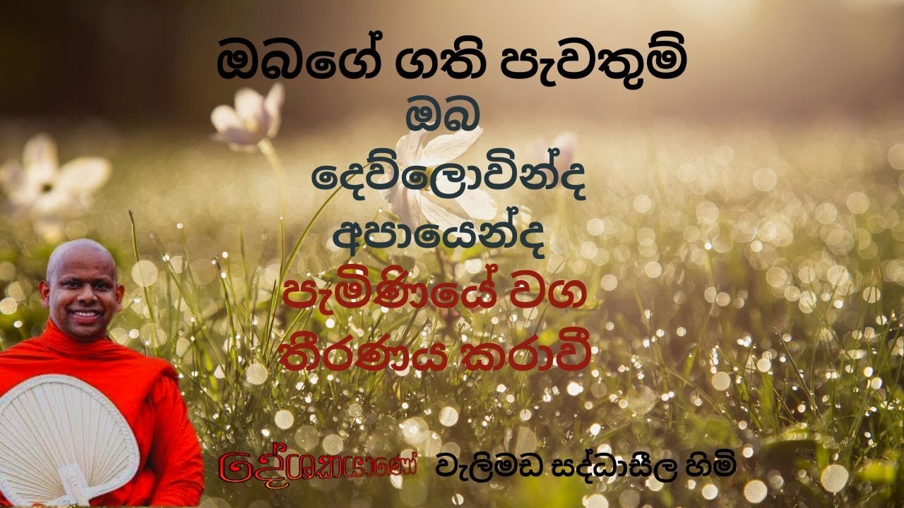 ඔබගේ ගති පැවතුම් ඔබගේ පෙර භවය පෙන්වාදේ|  @-dukinmidethwa ven.walimada saddasila thero