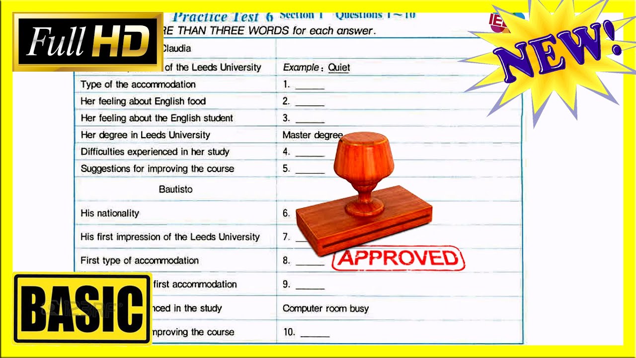 ielts listening Full practice test 2015 with answers Test 6