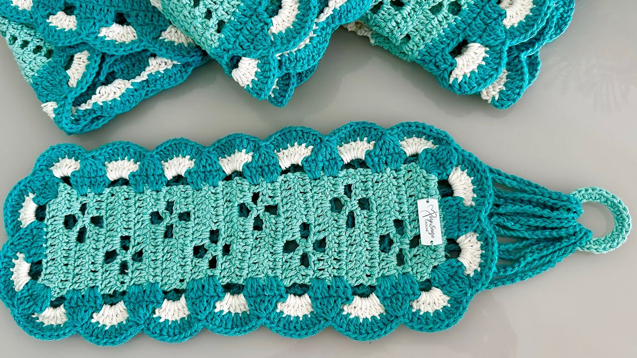 Porta Papel Esperança Oval de crochê COMPLETO
