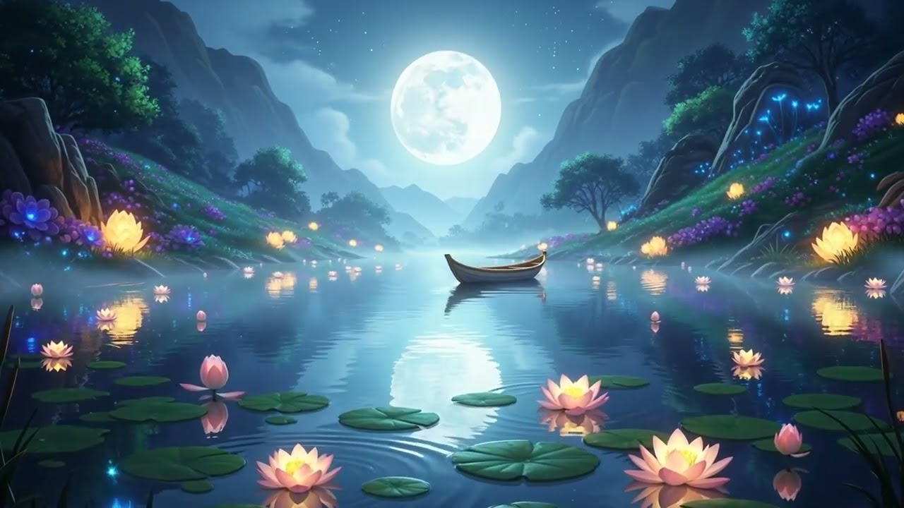 Silent Lake Under the Moon 🌕  Stress Relief & Deep Sleep