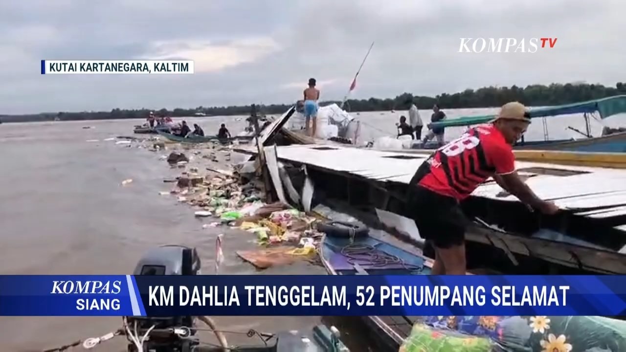Detik-Detik Kapal KM Dahlia F3 Oleng dan Tenggelam di Kutai Kartanegara, Diduga Kelebihan Muatan