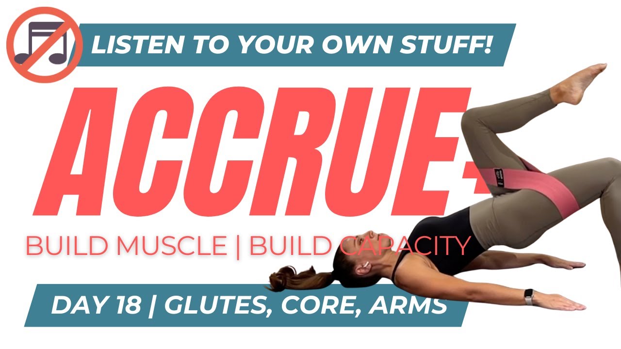 DAY 18 No Music, Only Beeps | Glutes, Core, & Arms Double Sets