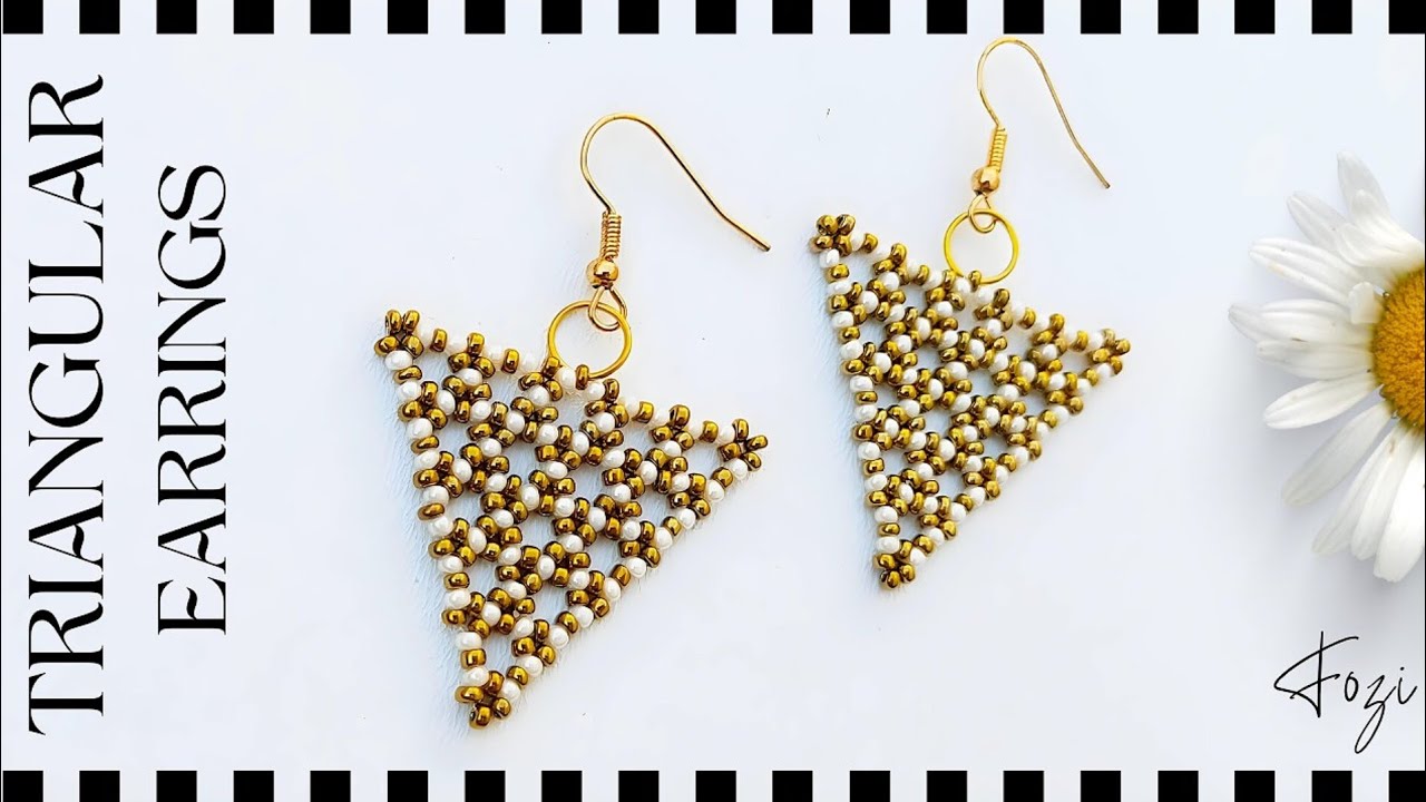 Beaded Triangle Earrings Tutorial | How to Make Seed Bead Earrings