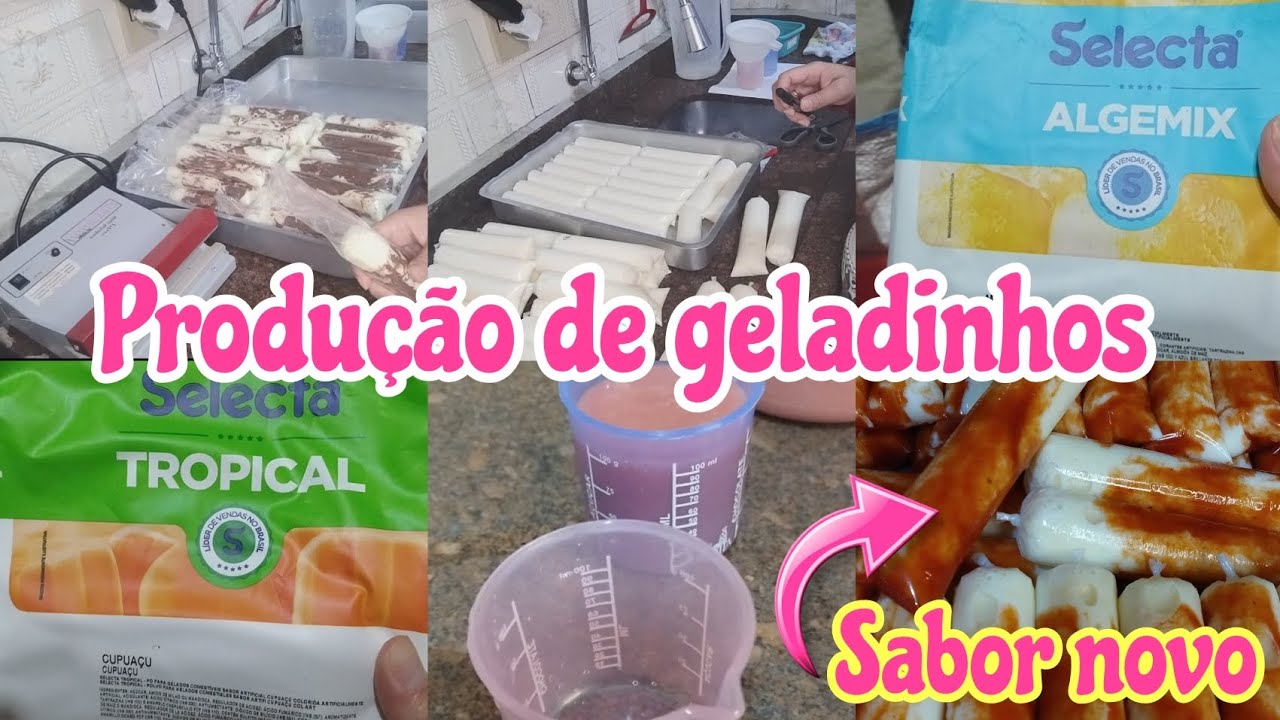 Produção de geladinho gourmet para vender na rua/Neste dia estava um frio 🥶 de 7°graus/Sabor novo 😋