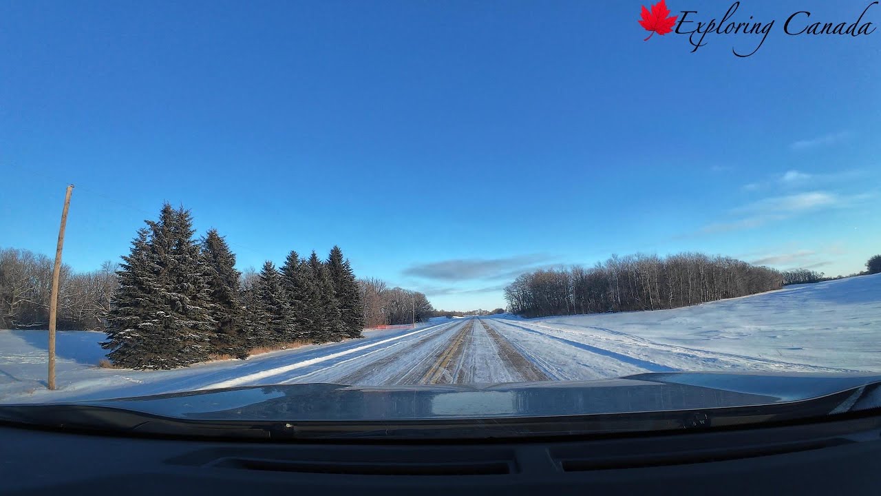 Winter Drive: Enjoy the Drive Through the Countryside of Southern Manitoba | 4K Video
