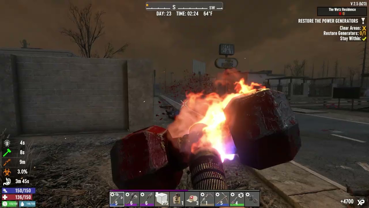 7 Days to Die 2.5 - Insane Difficulty - Getting beat up in the Burnt Forest biome