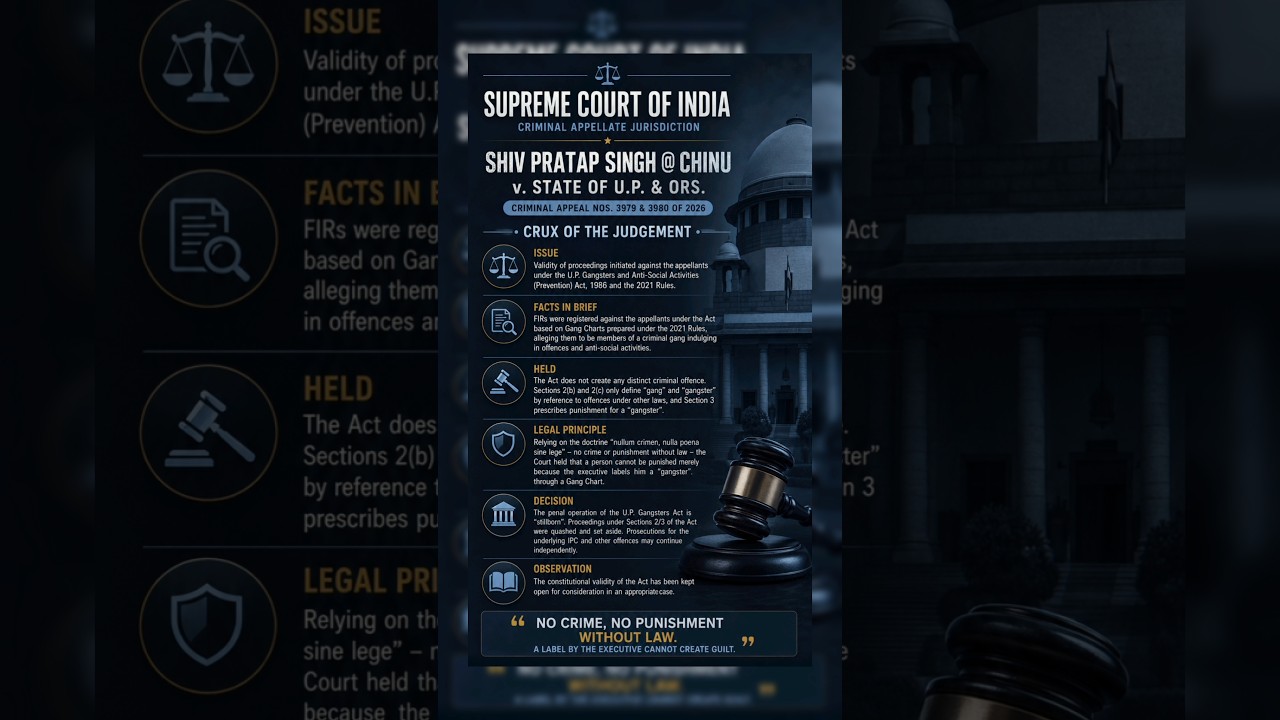 No Crime No Punishment Without Law 🔥⚖️ #supremecourt #update #legal #judgement