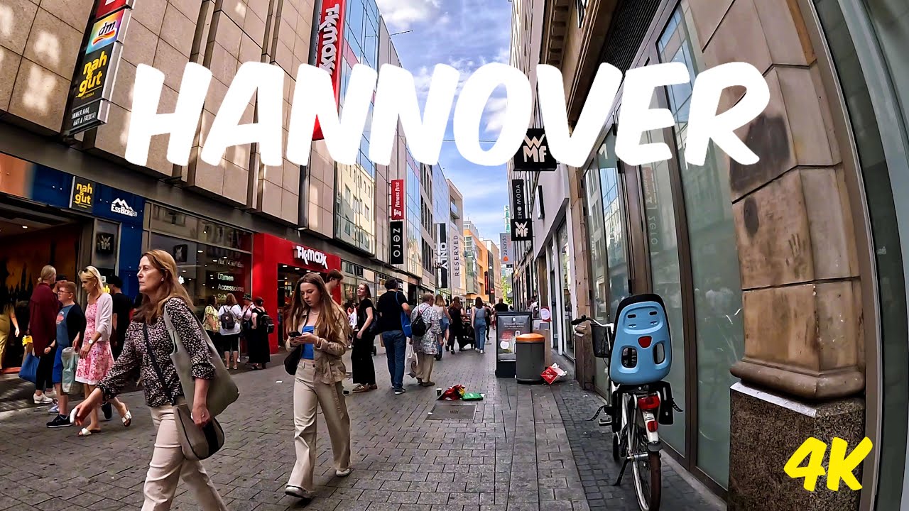 Hannover 4K Walk | German Street Life & Summer City Tour 🇩🇪