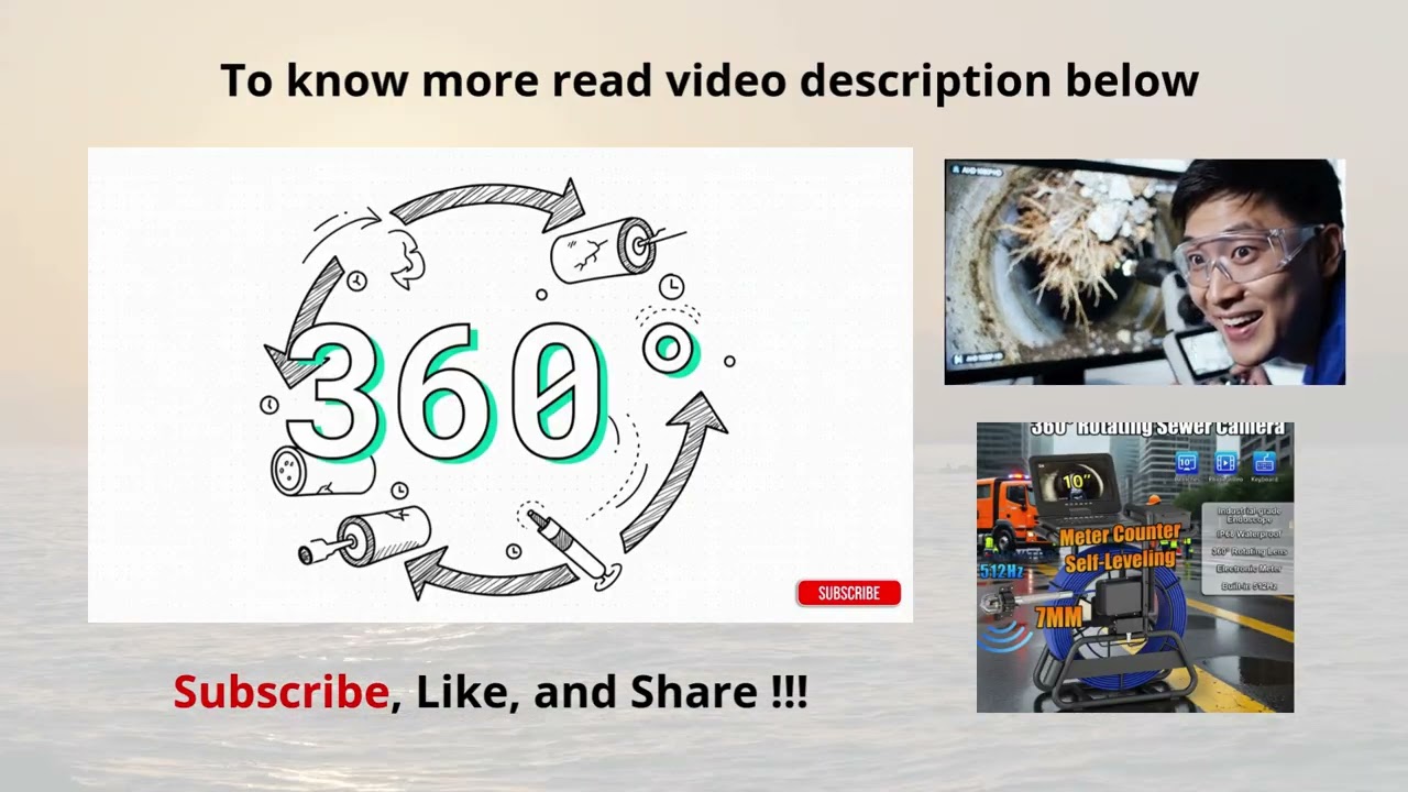 360 Rotating Endoscope Camera: AHD 1080P Pipe Inspection Tool