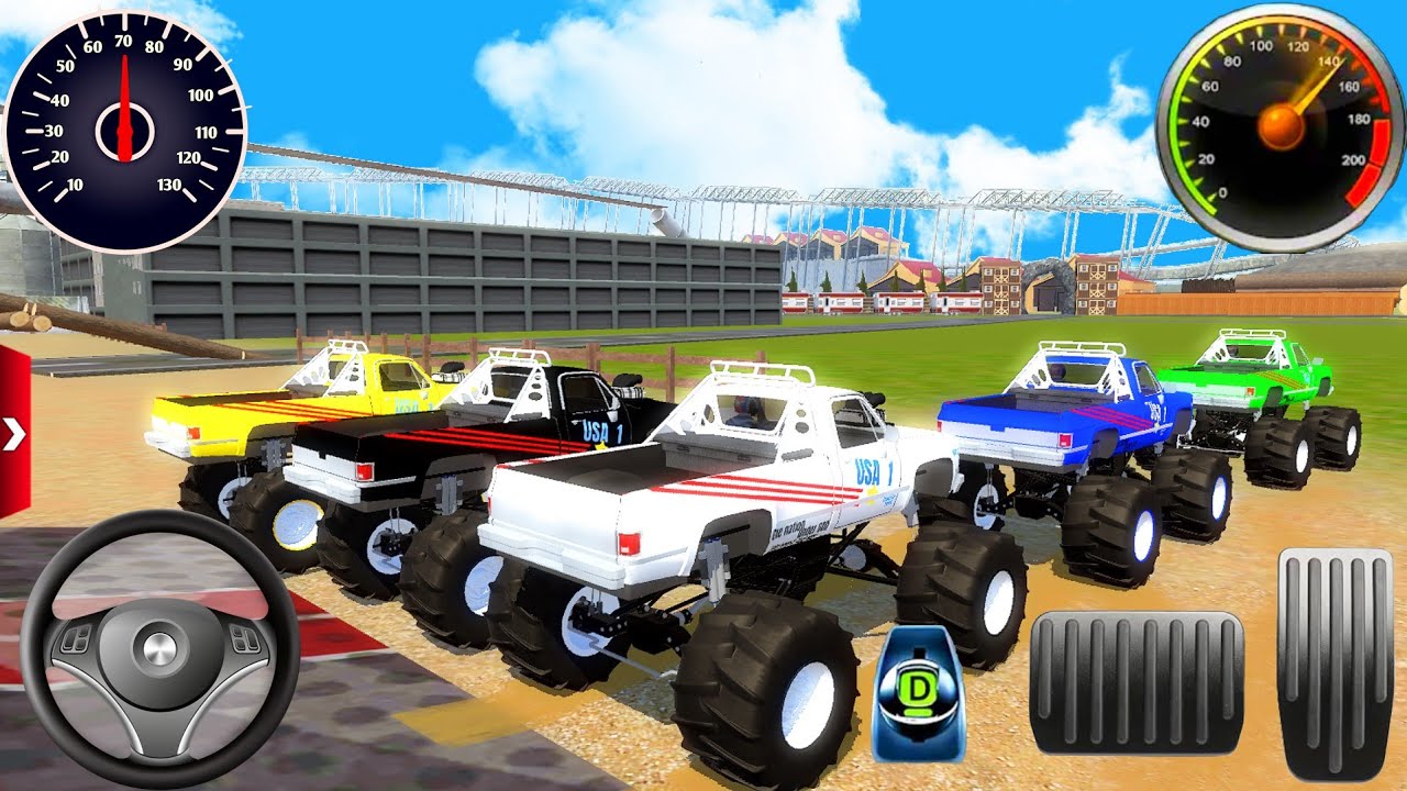 Juego de Five Offroad Monster Trucks en un nuevo mapa | Five Players Gameplay.