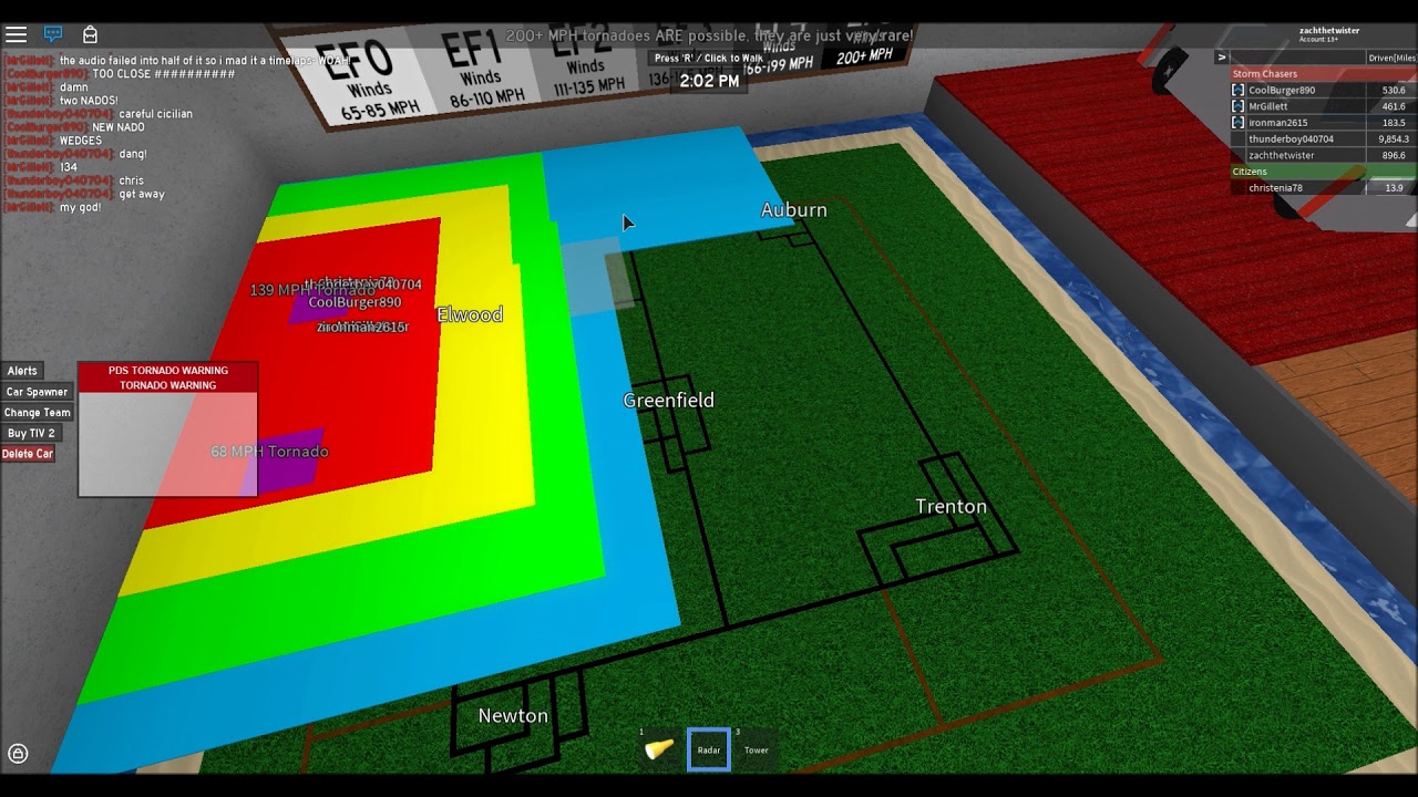 ROBLOX - Hurricane Tracking + Insane Lightning + Two EF3s on Hurricane Sim 2 and Twister County!