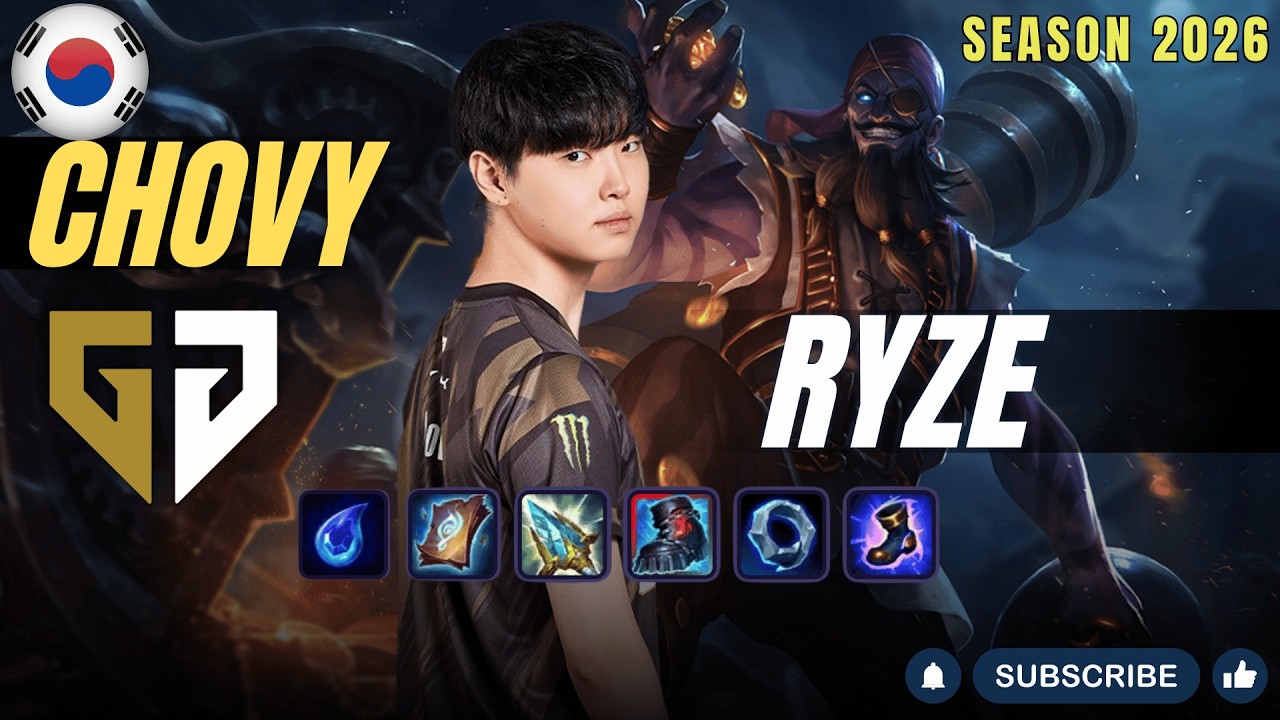 GEN Chovy RYZE vs SYNDRA Mid - Patch 26.7 KR Ranked | lolrec