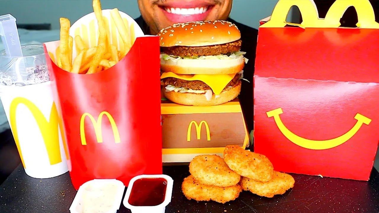 ASMR | MCDONALD'S CHICKEN NUGGETS BIG MAC HAPPY MEAL | OREO MCFLURRY | MUKBANG EATING NO TALKING JER