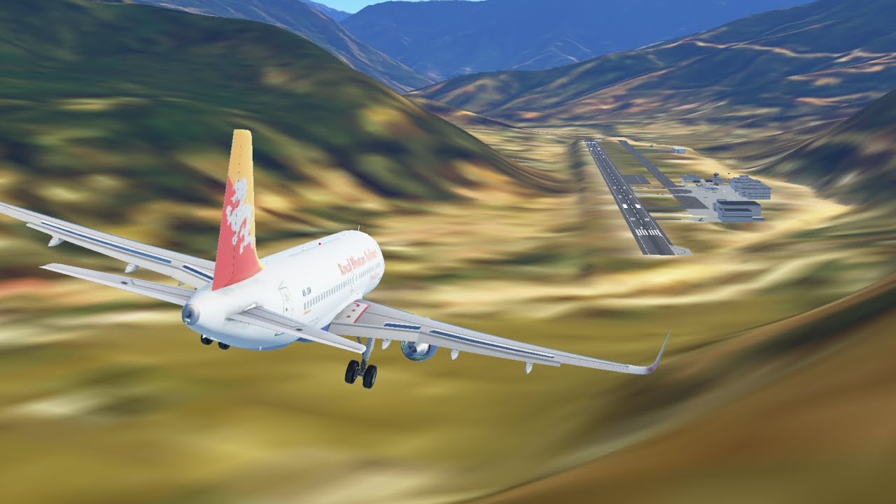 Full approach into Paro (Go around and near crash) | Drukair A319