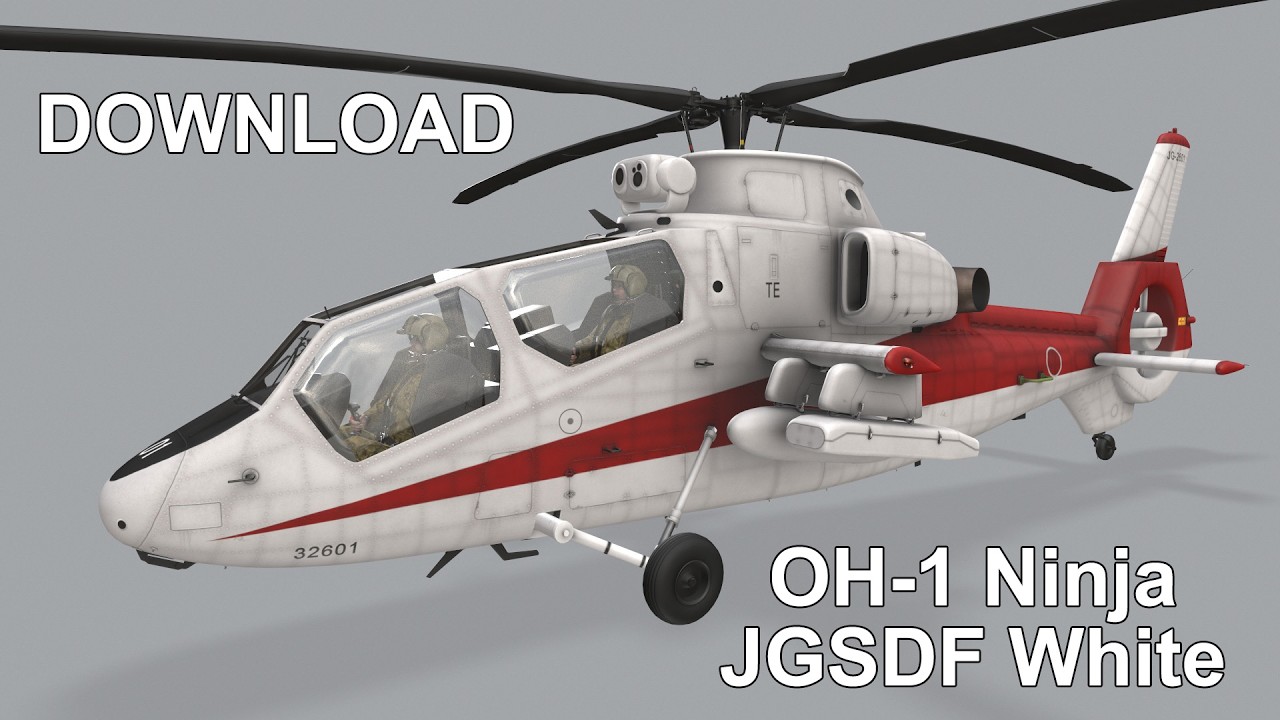 Helicopter OH-1 Ninja JGSDF 3D Model White (446)