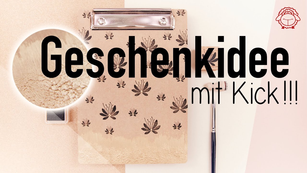 Klemmbrett selber machen mit Stempeln und Acrylfarbe | schafTV