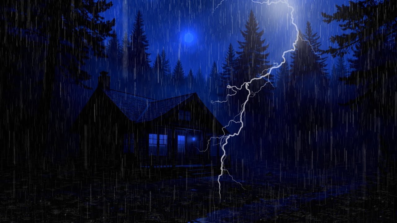 Heavy Rain and Thunder Sounds for Sleeping | Cozy Cabin Storm at Night