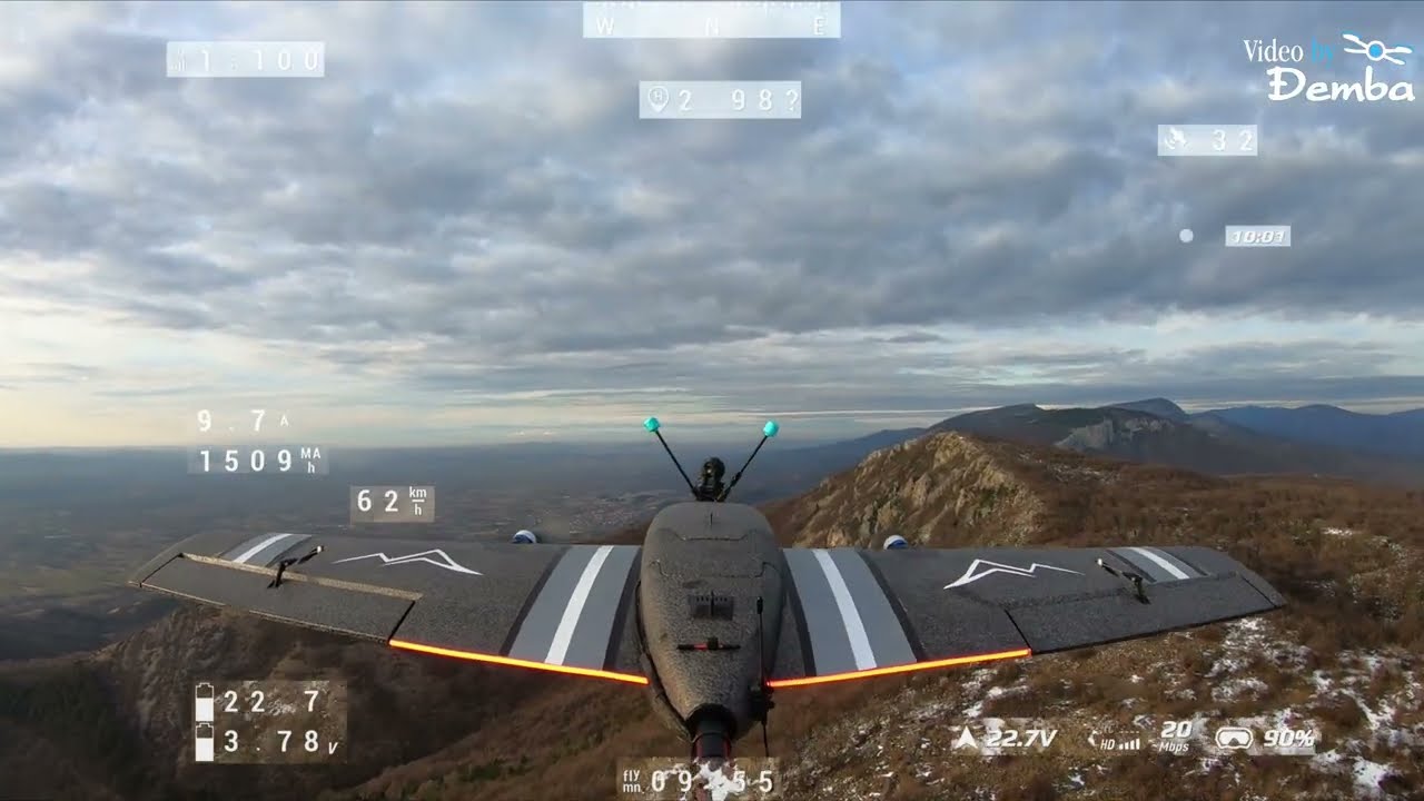 GoPro Hero 7 Black | Tail Cam View + OSD Telemetry (Full Flight) - HeeWing T2 Cruza 