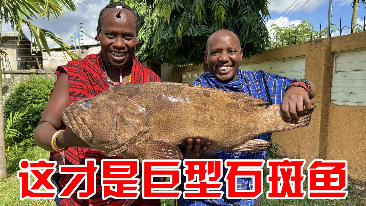 非洲巨型石斑鱼！被我280元拿下，直接引全场围观，保镖都兴奋了