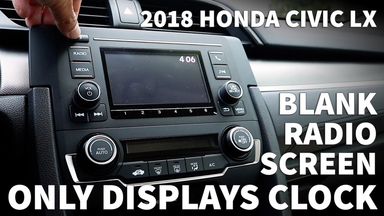 Черный экран радиоприемника Honda Civic, отображаются только часы. Радиоприемник Civic LX 2018 го...