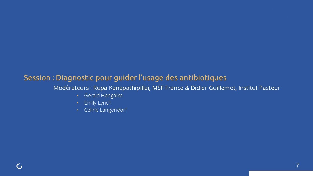 Session | Diagnostic des antibiotiques pour guider l’usage des antibiotiques