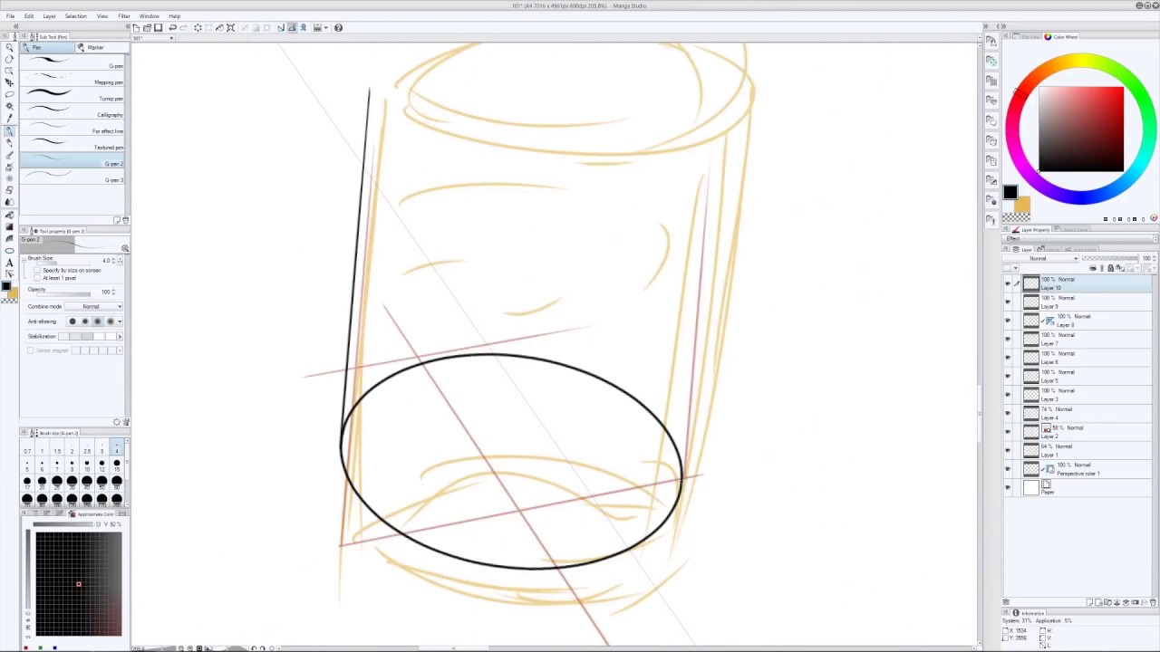 Скоростное рисование Девушки механика в Manga Studio 5 (часть 1).