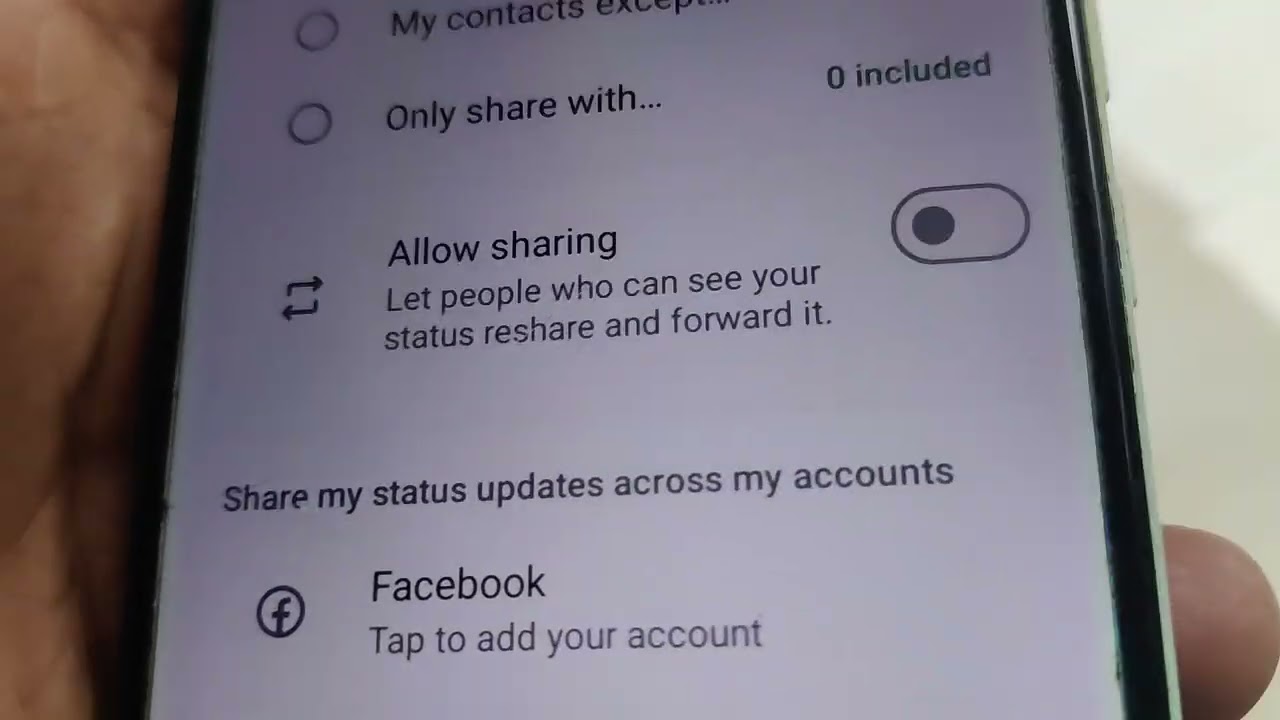 как включить обмен и пересылку статусов WhatsApp