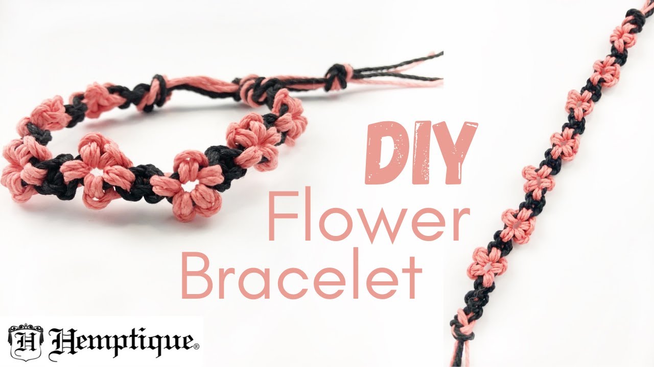 DIY Macrame Flower Bracelet | Adjustable |  Hemptique