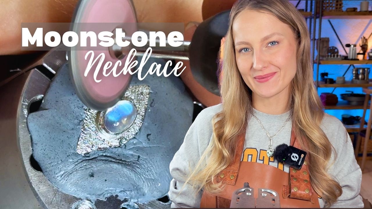 Изготовление очень изящного серебряного ожерелья с лунным камнем! Мастер-класс по изготовлению юв...