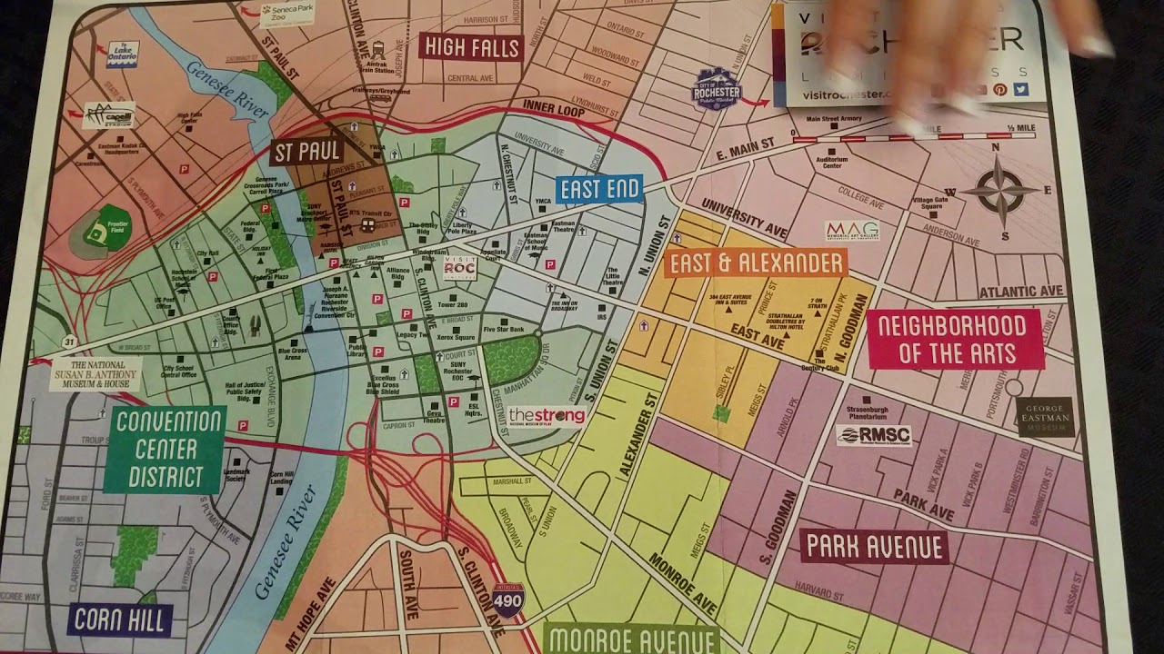 ASMR *NO TALKING* Tracing Map of Rochester with Unicorn Brush and Pointer