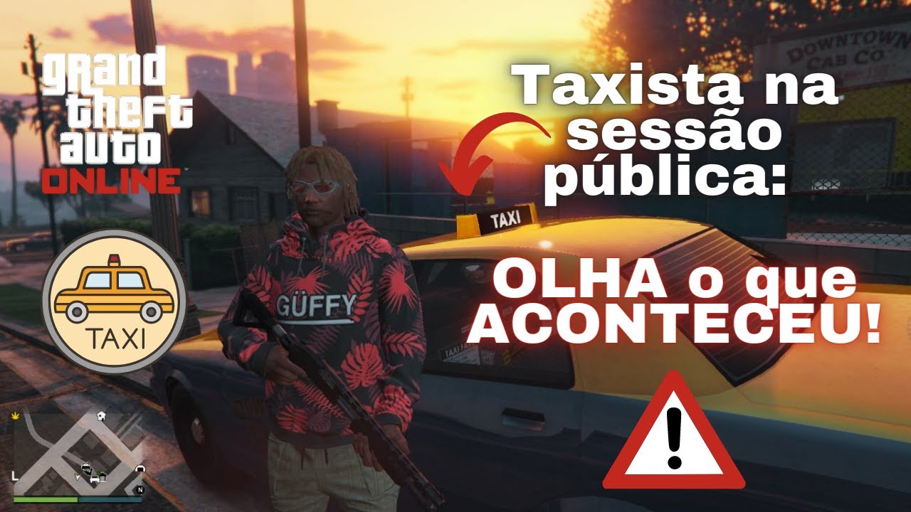 Fazendo missões de taxi em uma sessão pública; jogando gta 5 online, gameplay
