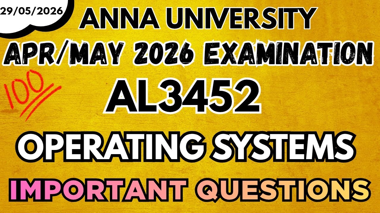 AL3452|Operating Systems|Important Questions 💯💯💯|@Toppersacademytamil 