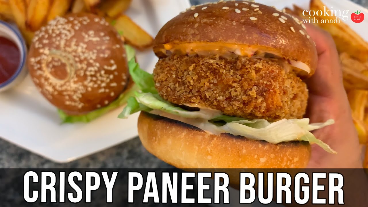 Crispy Paneer Burger - BETTER than McDonald&rsquo;s! |&nbsp;Indian Cottage Cheese Burger | Best Paneer Recipe