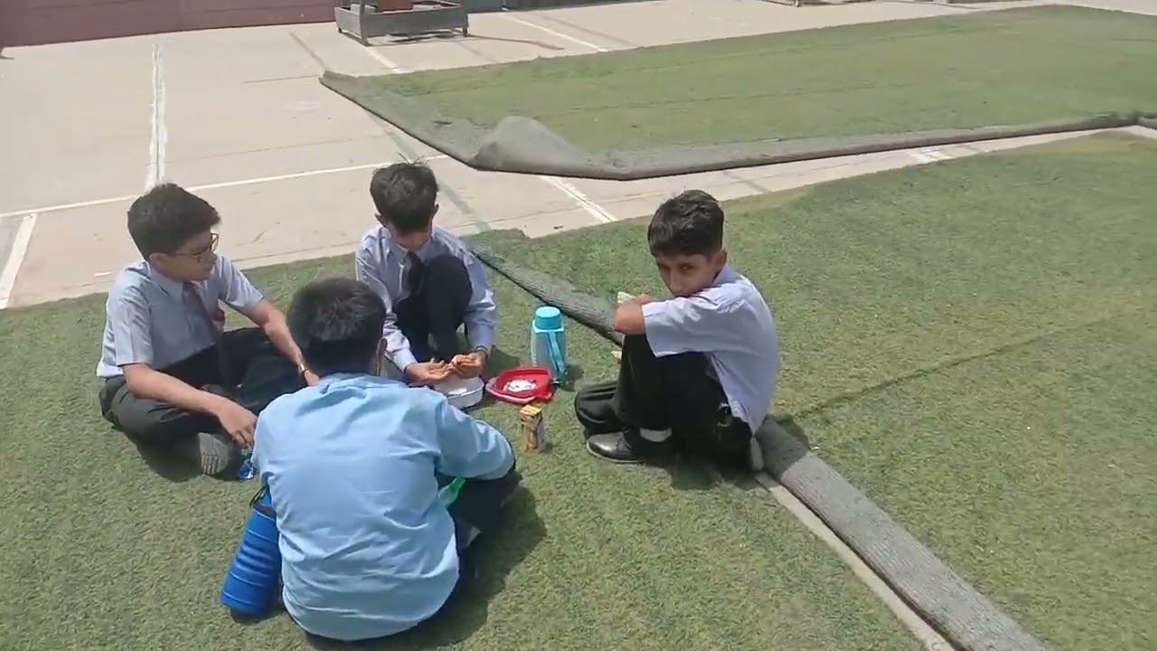 kps New class 6 student taking their lunch on the ground very nicely(2)