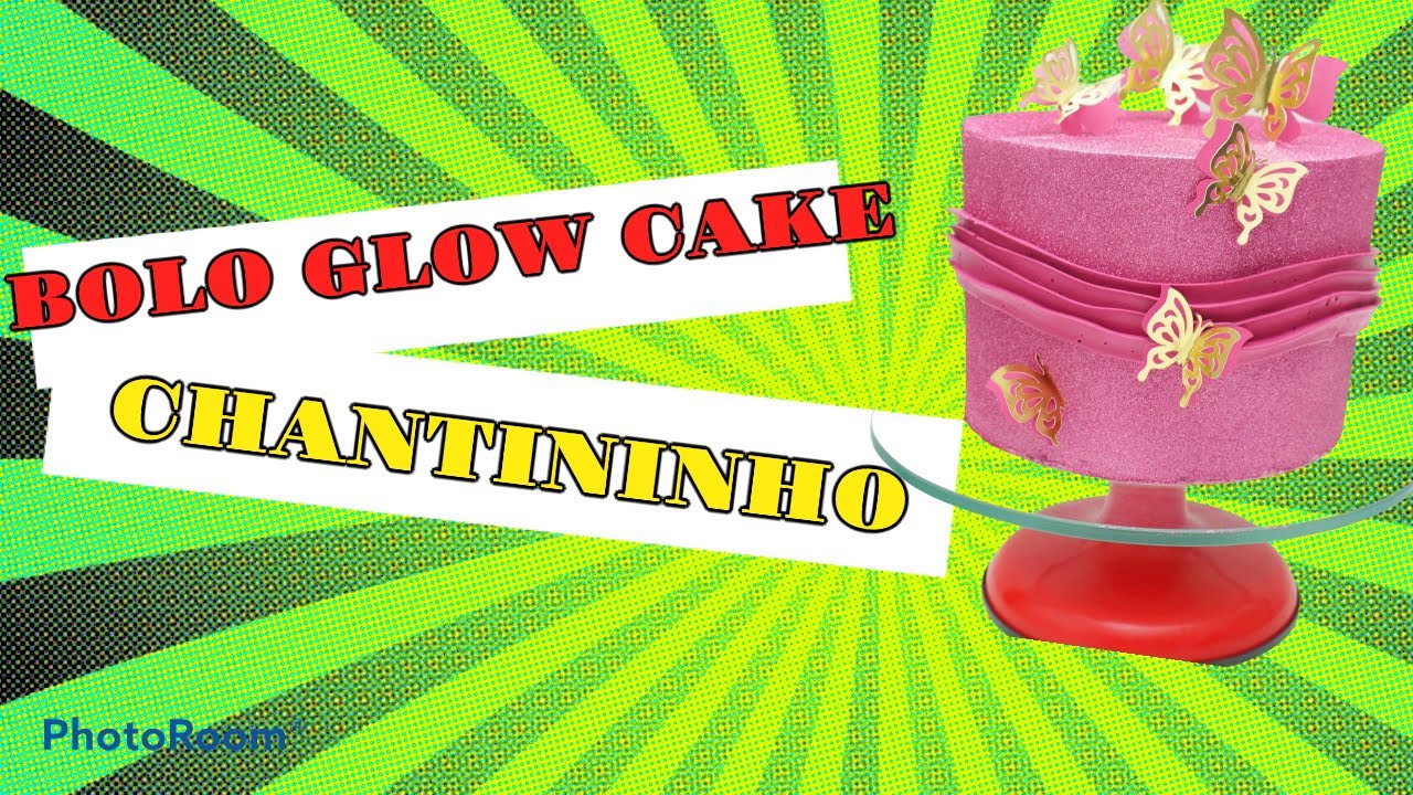 BOLO GLOW CAKE | GLOW CAKE ROSA | BOLO COM GLITTER | SAMIRA NUNES