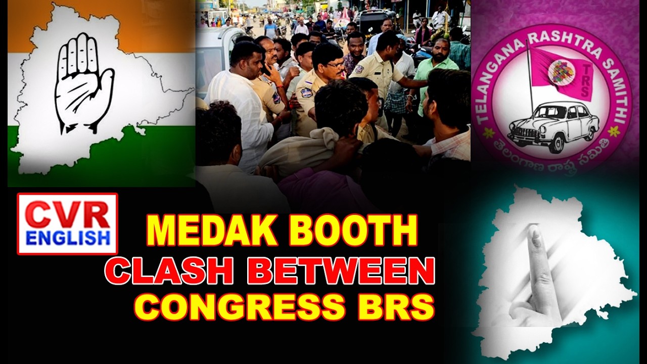 Tension at Medak Polling Booth as Congress and BRS Leaders Clash in Ward 30 | CVR English