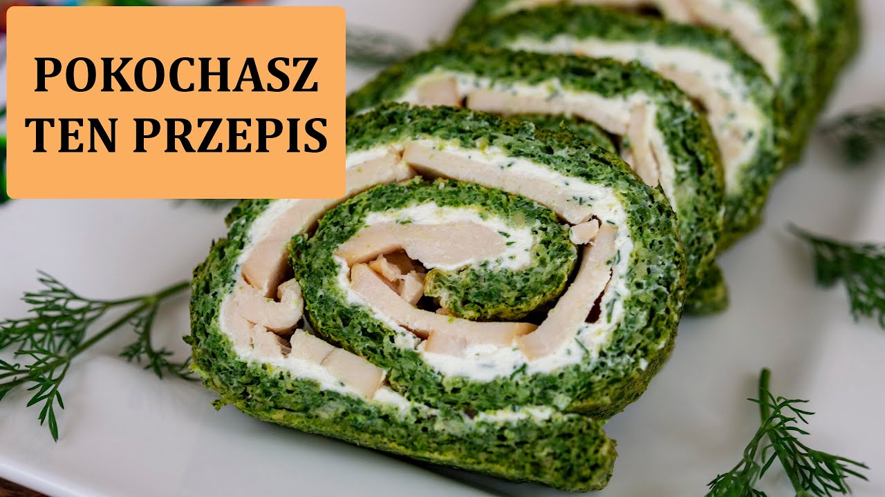 🥬 Rolada szpinakowa z wędzonym kurczakiem 🍗 - polubisz ten przepis
