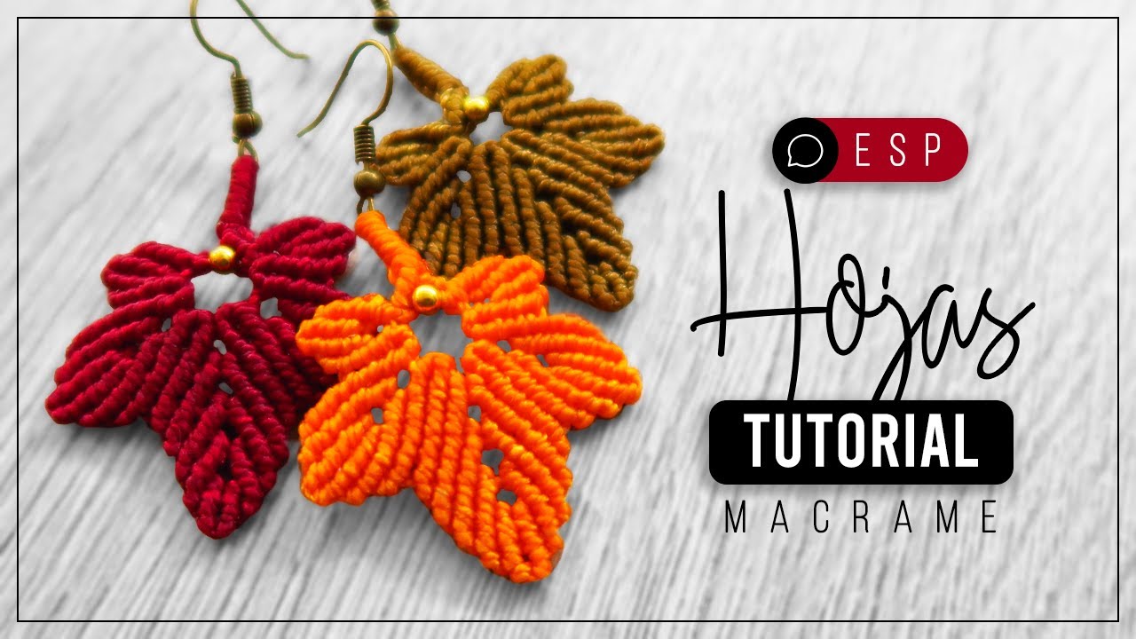 Hojas Otoño » 🍁  tutorial | como hacer aros con maple de hilo | diy ● Earrings #216