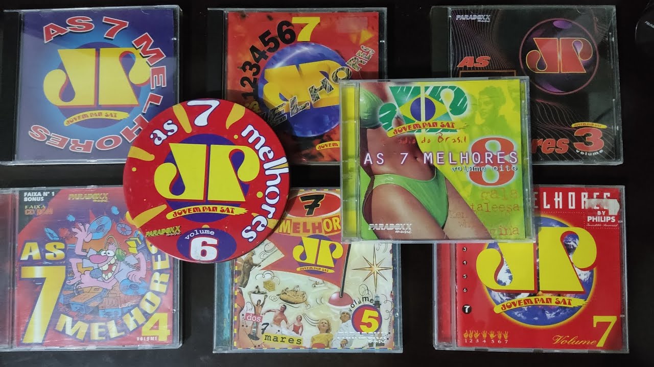 Coleção de CDs As 7 melhores jovem pan. vol 1 a 8 de 1994 a 1998