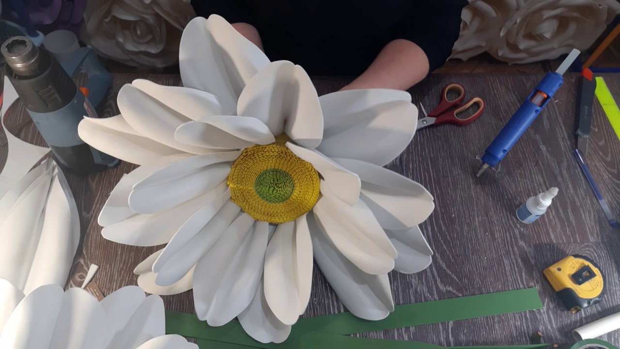 DIY Мк Ромашка из фоамирана, часть 2.
