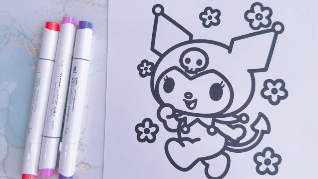 ASMR Coloring Kuromi | Relaxation & Smooth Marker Sounds