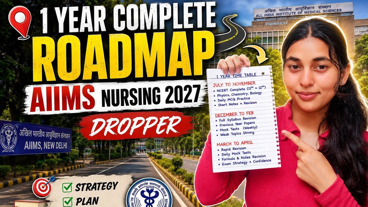 AIIMS Nursing 2027 Dropper Strategy 🔥 | 1 Year Complete Roadmap & Study Plan | Month-wise Timetable